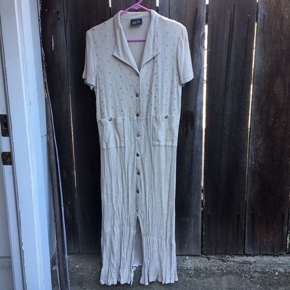 ⭐️ VTG Wild Rose Vintage Front Slit Maxi Dress - Picture 1 of 15